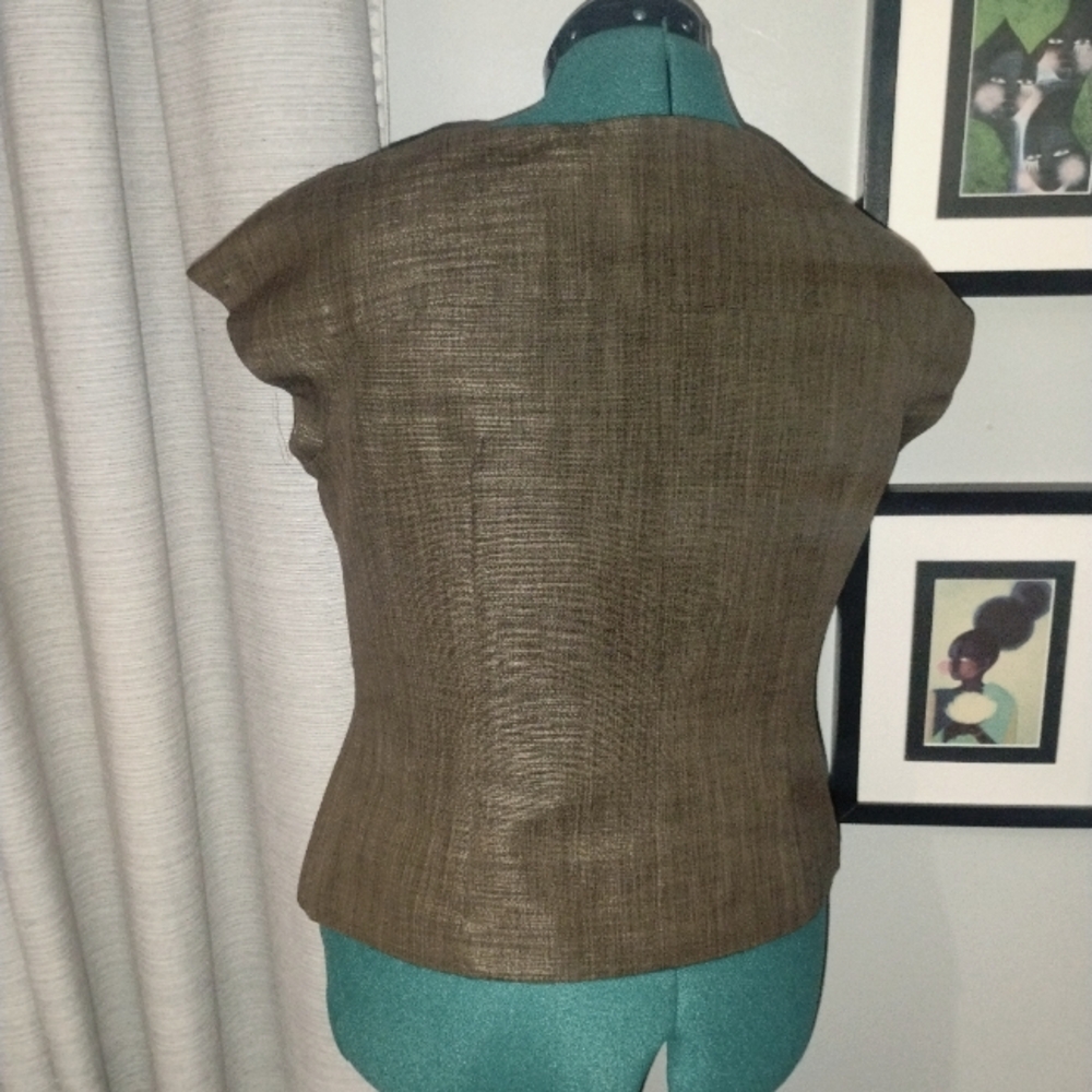 Anne Klein Bronze Cap Sleeved Blazer Sz 10 - Picture 12 of 14